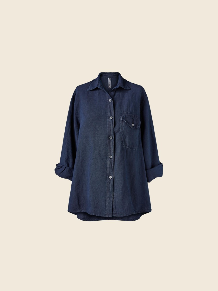 Camicie | WENDYKEI Camicia Over In Denim Di Misto Lino