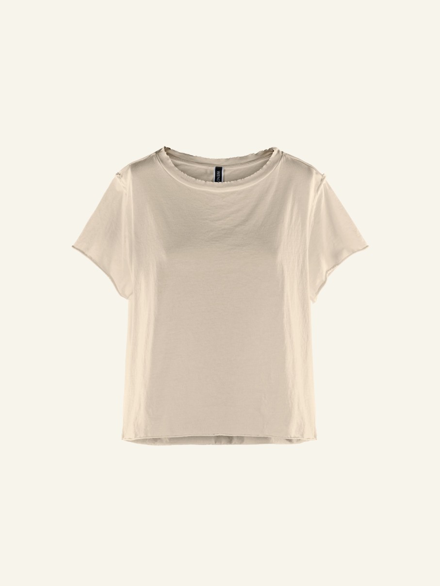 Top E Magliette | WENDYKEI T-Shirt In Cotone A Taglio Vivo