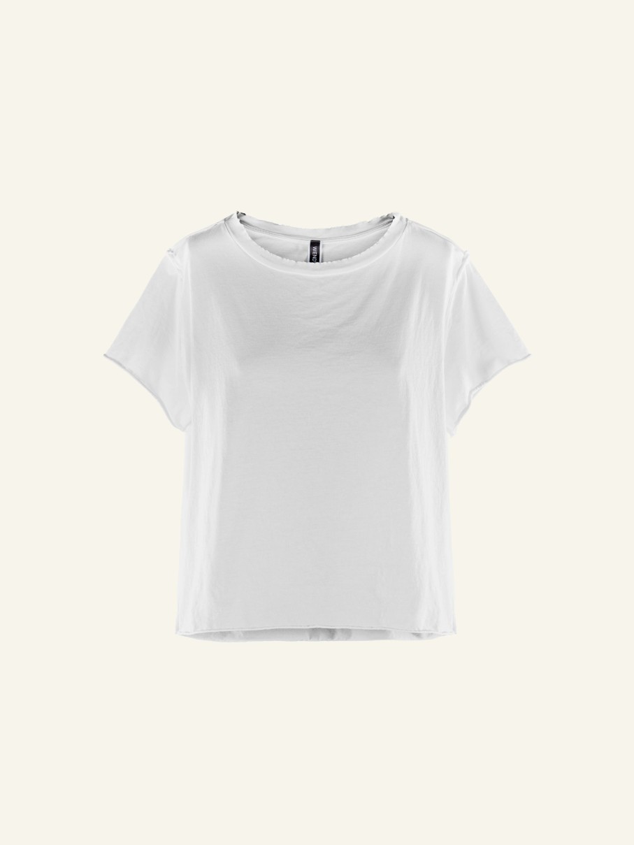 Top E Magliette | WENDYKEI T-Shirt In Cotone A Taglio Vivo